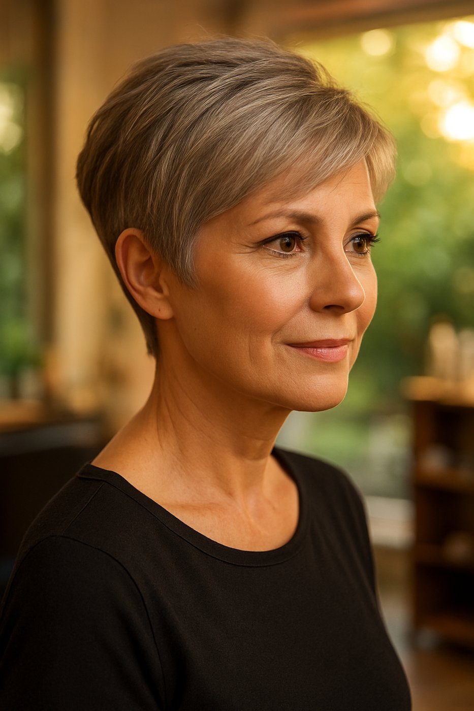 Soft Pixie Cut hairstyle for women over 50