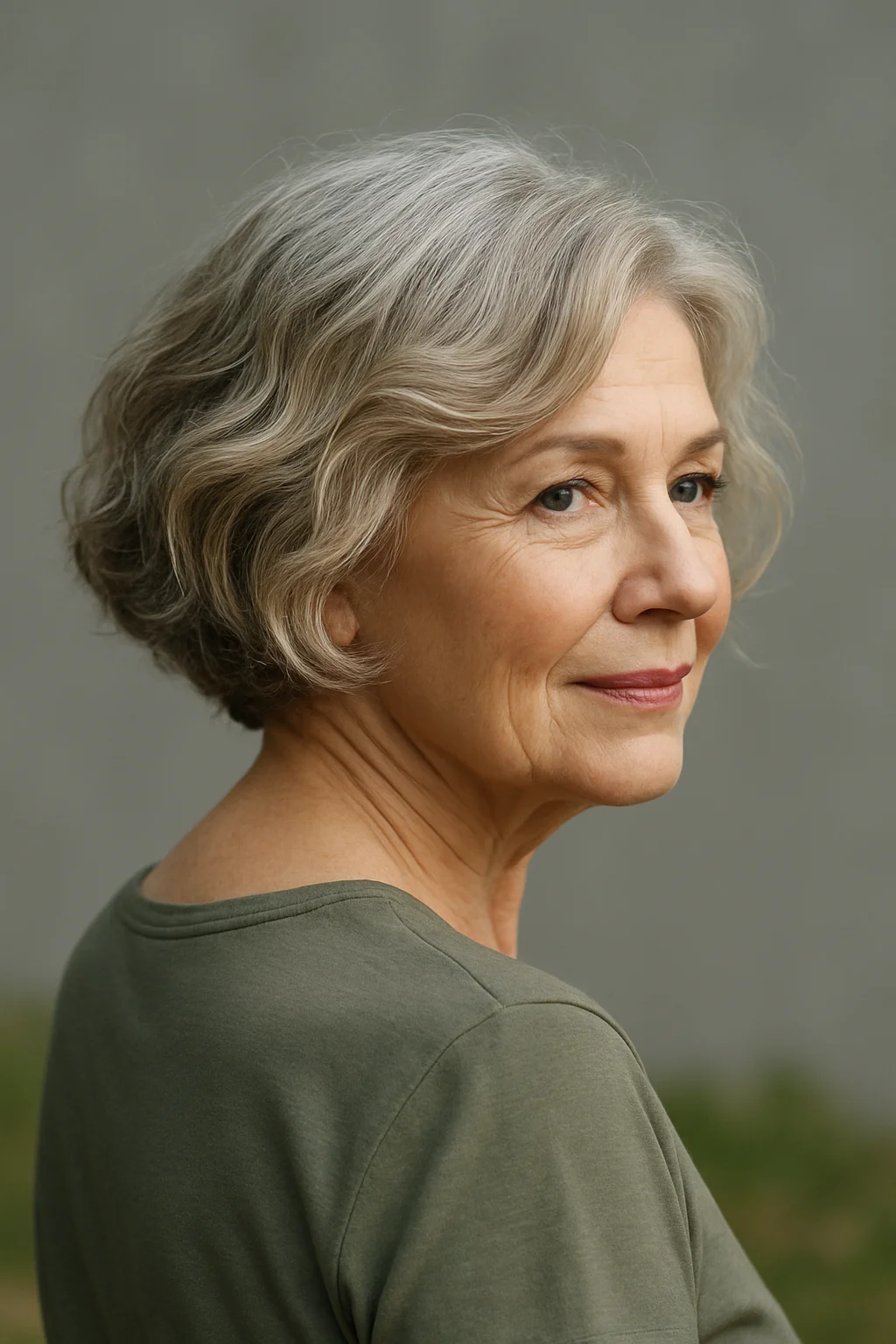 Wavy Box Bob with Gentle Bend hairstyle for women over 60