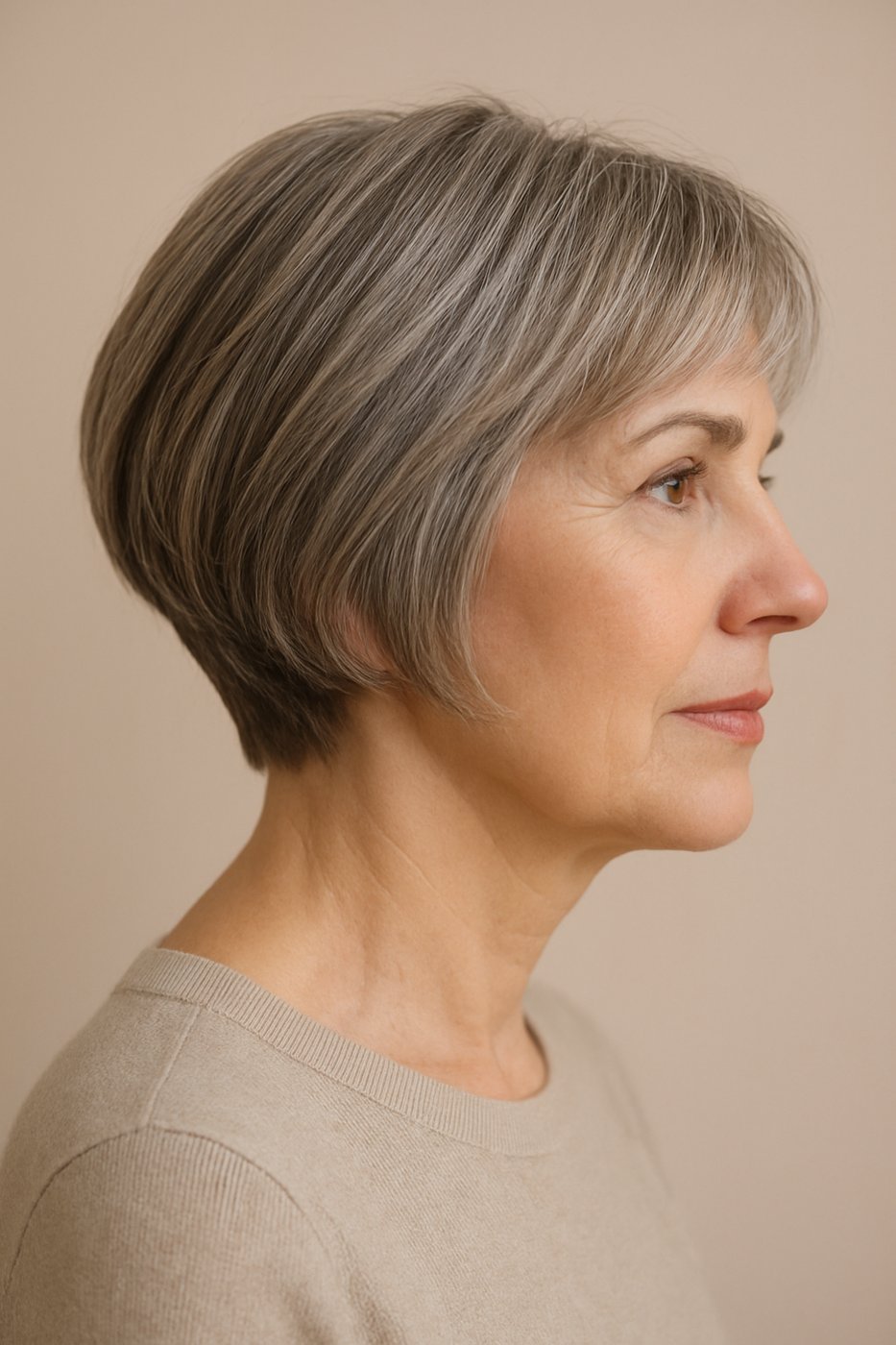 Graduated Bob hairstyle for women over 50
