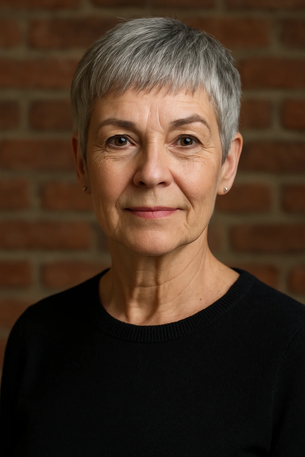Short Caesar with Soft Fringe hairstyle for women over 60