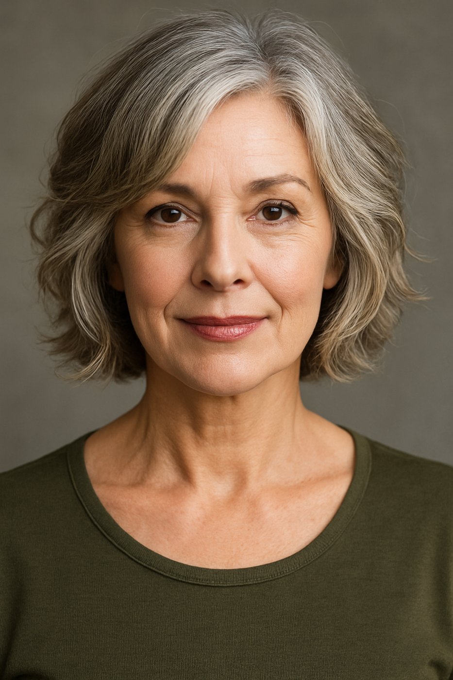 Wavy Lob hairstyle for women over 50