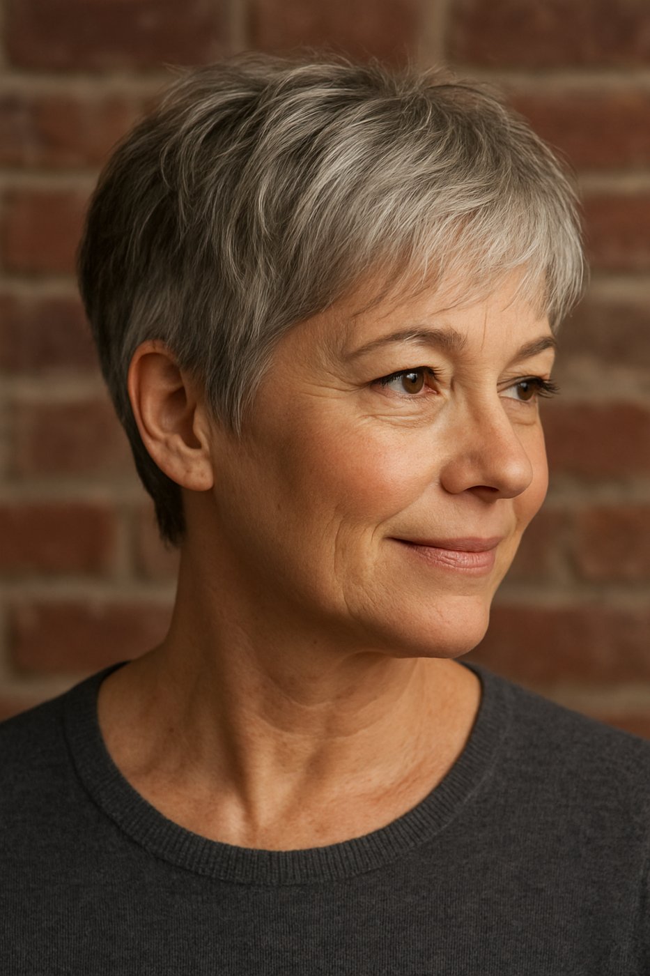 Short Feathered Cut hairstyle for women over 50