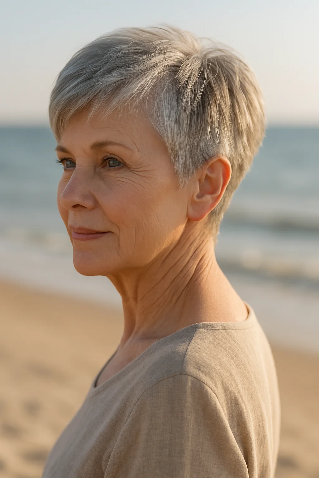 Modern Wedge Cut hairstyle for women over 60