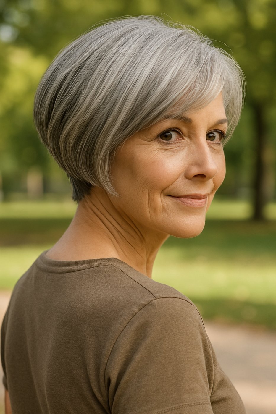 Inverted Bob hairstyle for women over 50