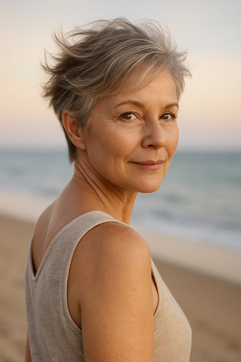 Wispy Crop hairstyle for women over 50
