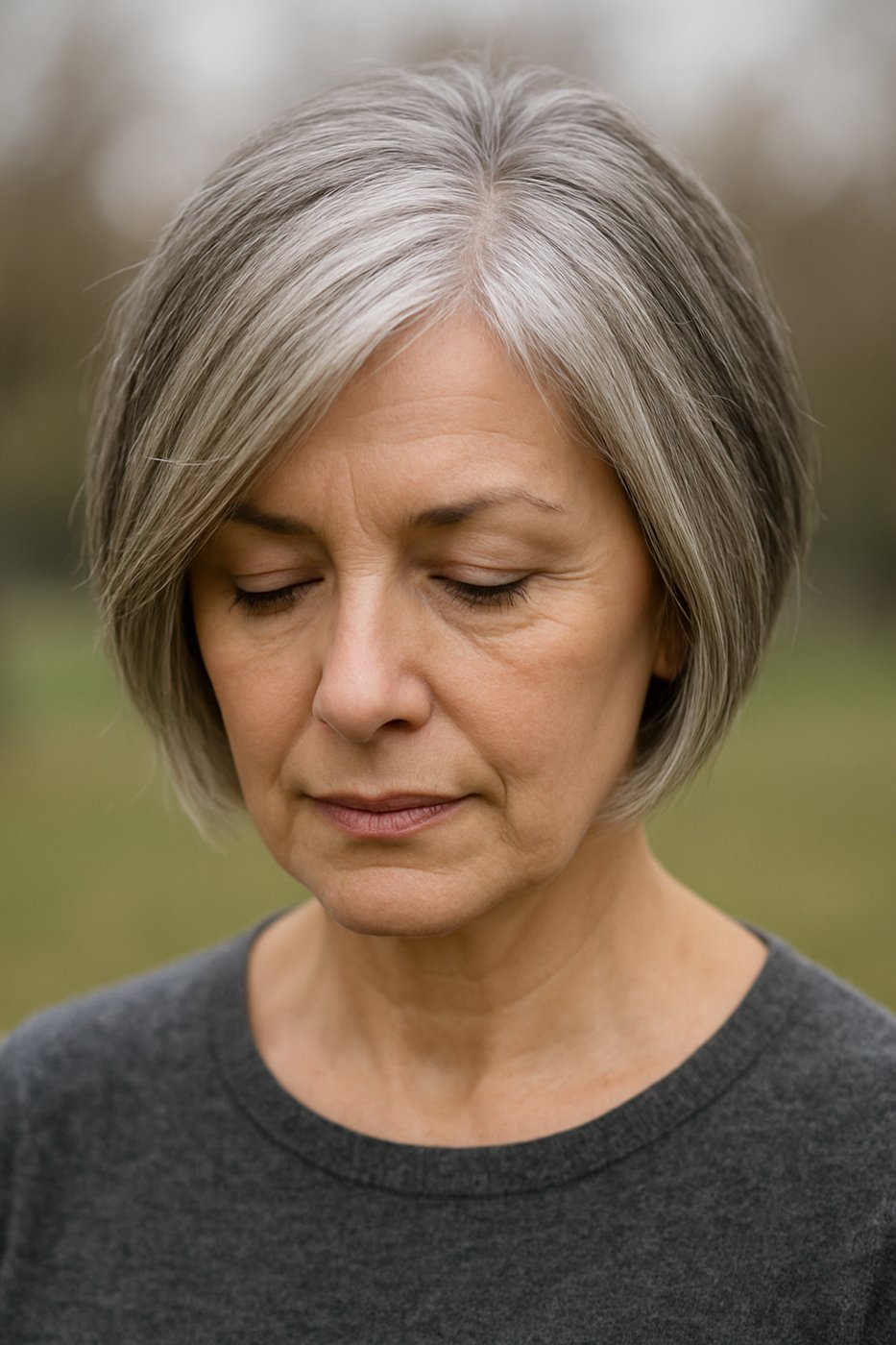 Sliced Bob hairstyle for women over 50
