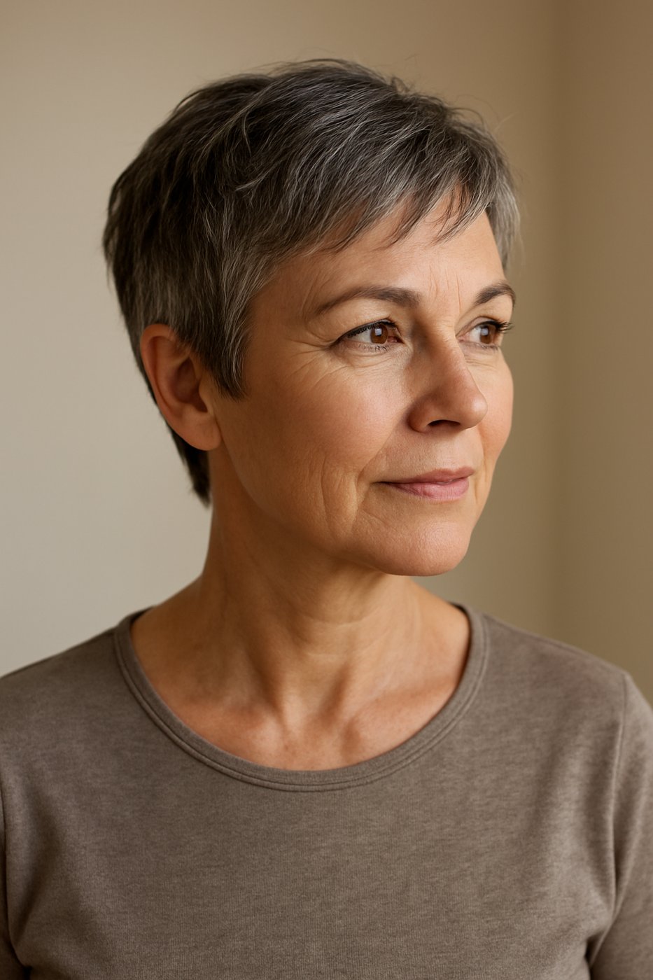 Wash-and-Wear Pixie hairstyle for women over 50