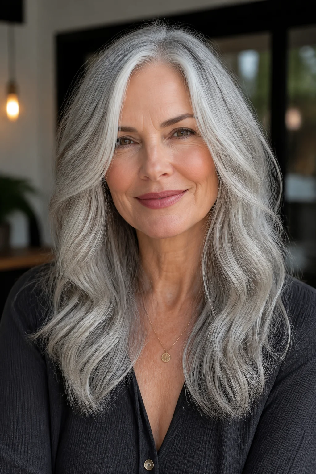 24 Long Gray Hair Styles for Women Over 50 That Survive a Busy Week