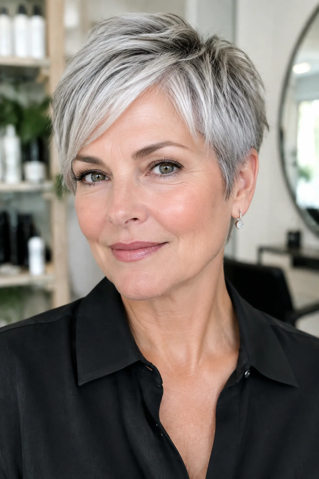 23 Short Hair Pixie Cuts for Gray Hair That Skip the Root Touch-Ups